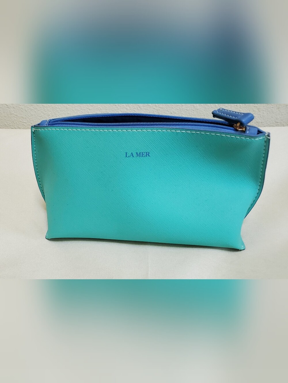 La Mer Turquoise & Royal Blue Cosmetic Pouch